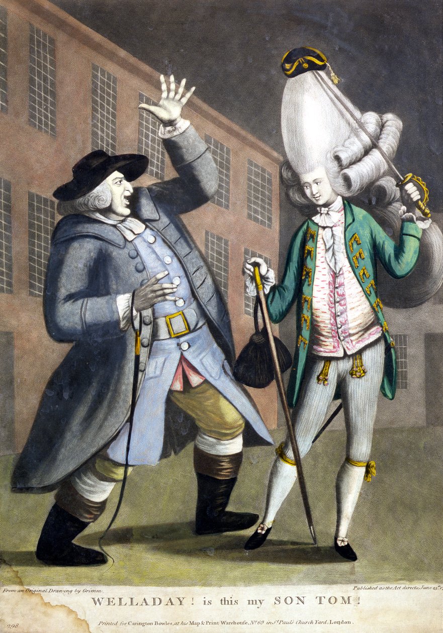 Welladay!. Är det här min son Tom, från en originalteckning av Grimm, tryckt för Carington Bowles, London, Pub. 1773 av English School