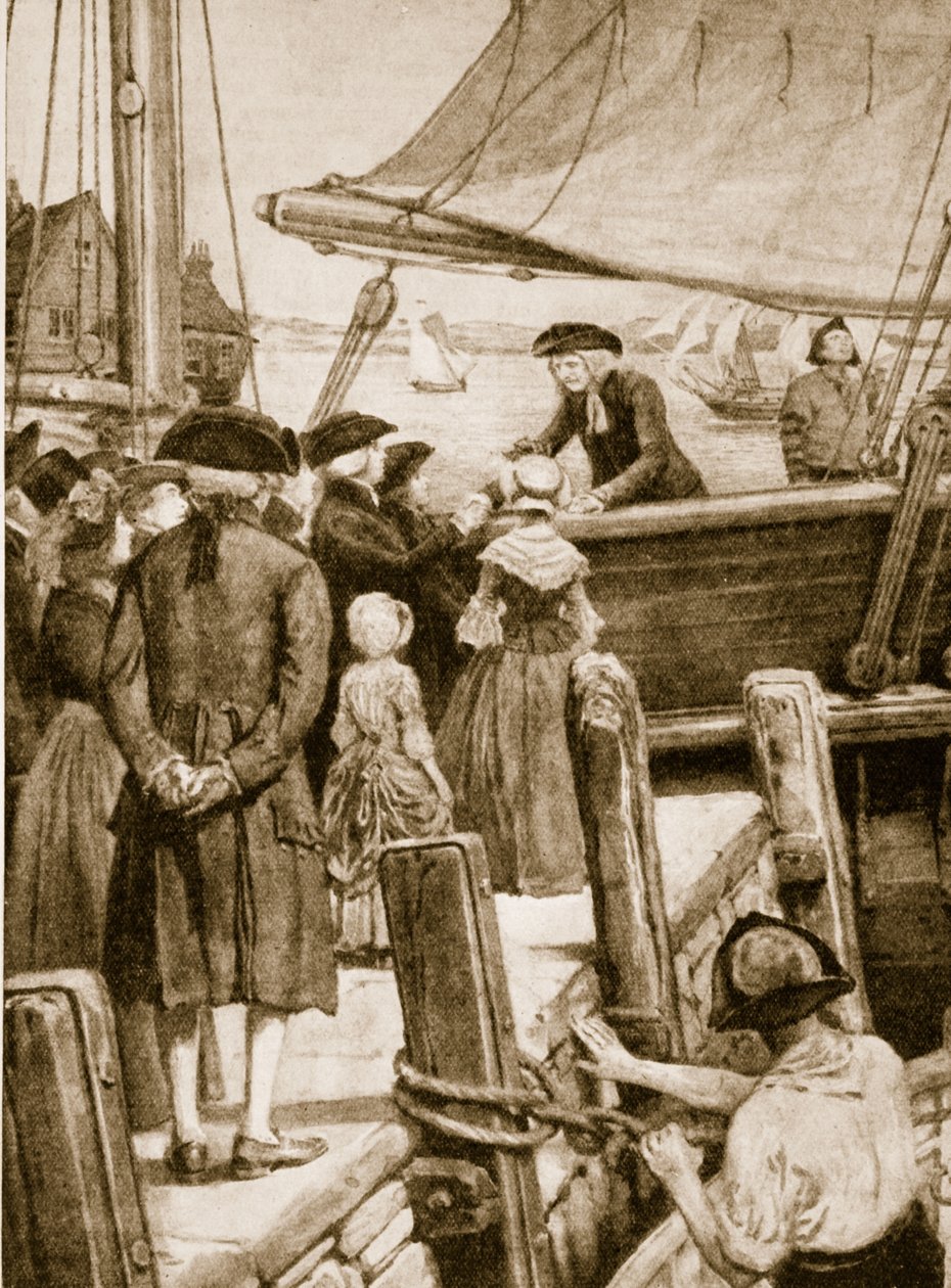 Wesley ombord på Prince of Wales 1787 och tog farväl av irländarna av English School