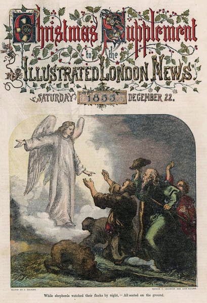 While Shepherds Watched their flocks by Night, från omslaget till Illustrated London News, julbilaga, 1855 av English School