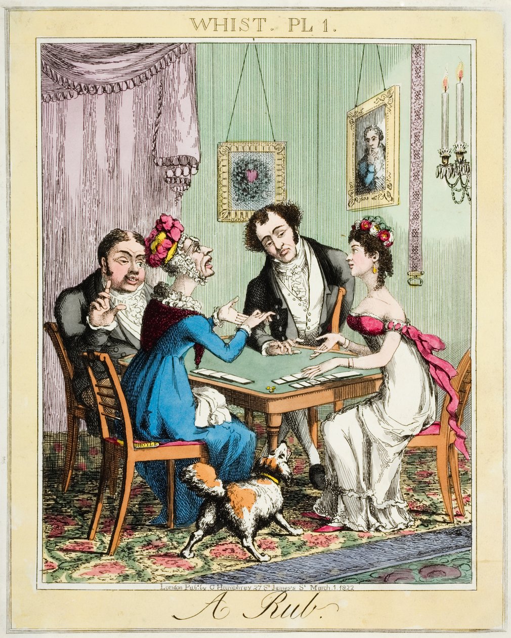 Whist Pl 1. - A Rub, publicerad i London av G. Humphrey av English School