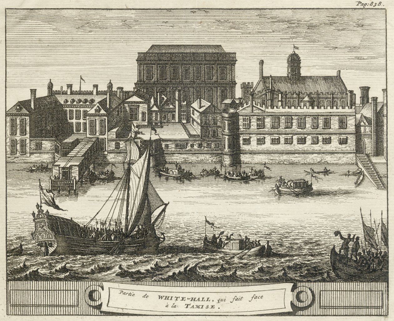 Whitehall, Westminster, London, Storbritannien (gravyr) av English School