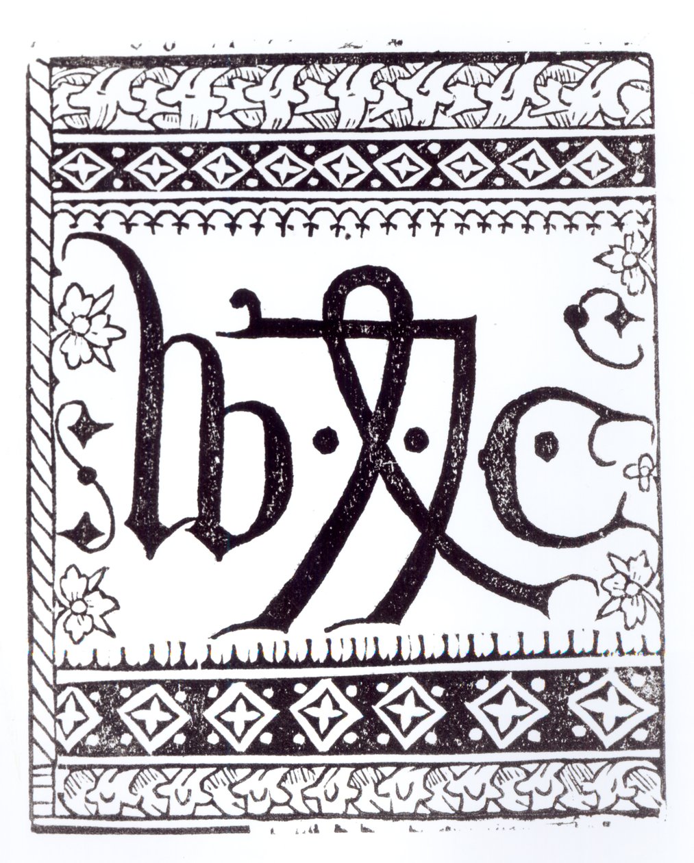 William Caxtons (c.1422 - c.91) Tryckmärke, illustration från vetenskap och litteratur under medeltiden och renässansen, skriven och graverad av Paul Lacroix, 1878 av English School