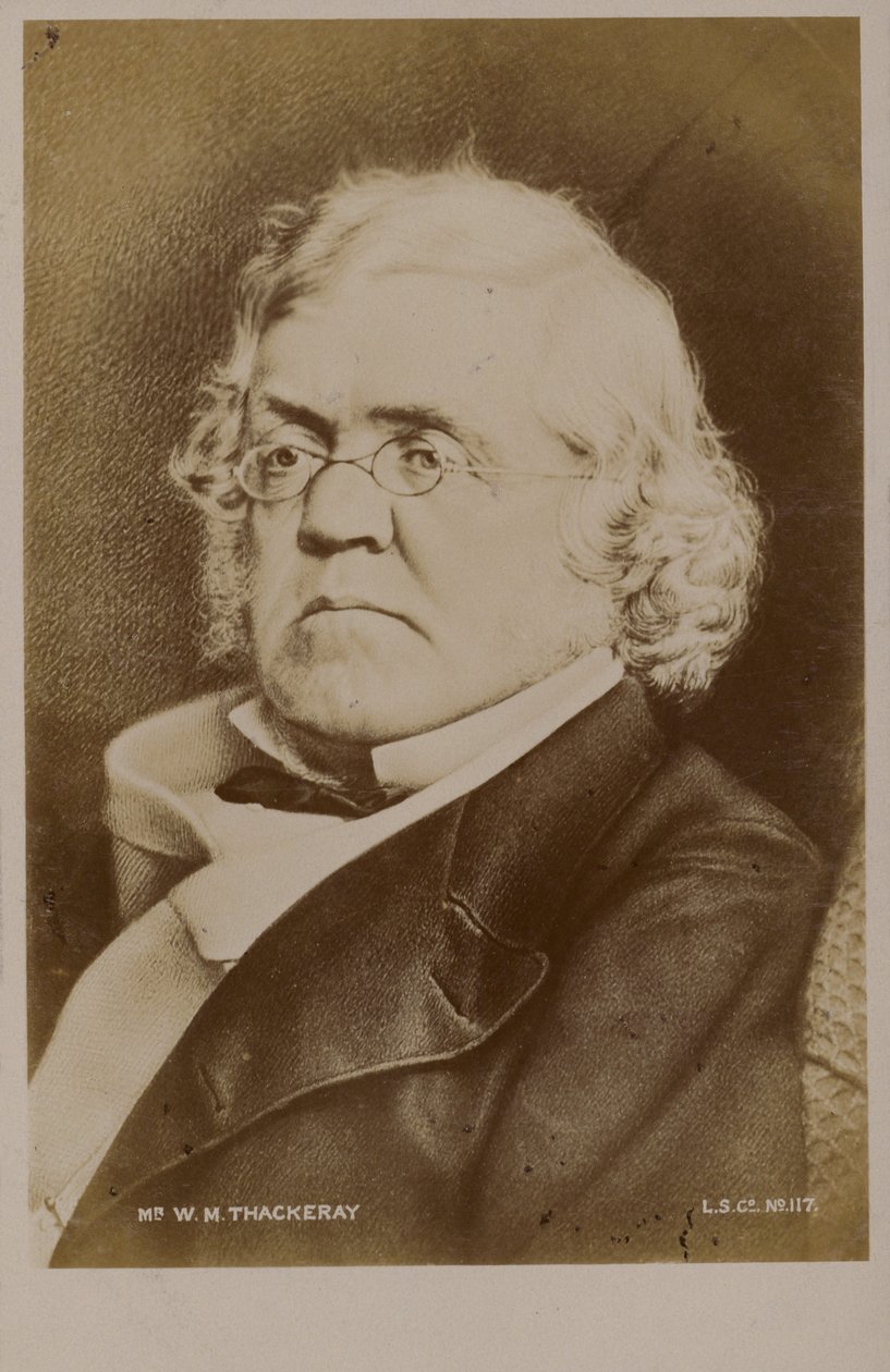 William Makepeace Thackeray (1811-1863), engelsk romanförfattare (litografi) av English School