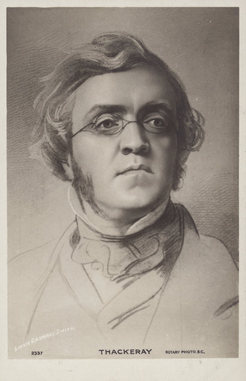William Makepeace Thackeray (1811-1863), engelsk romanförfattare (litografi) av English School