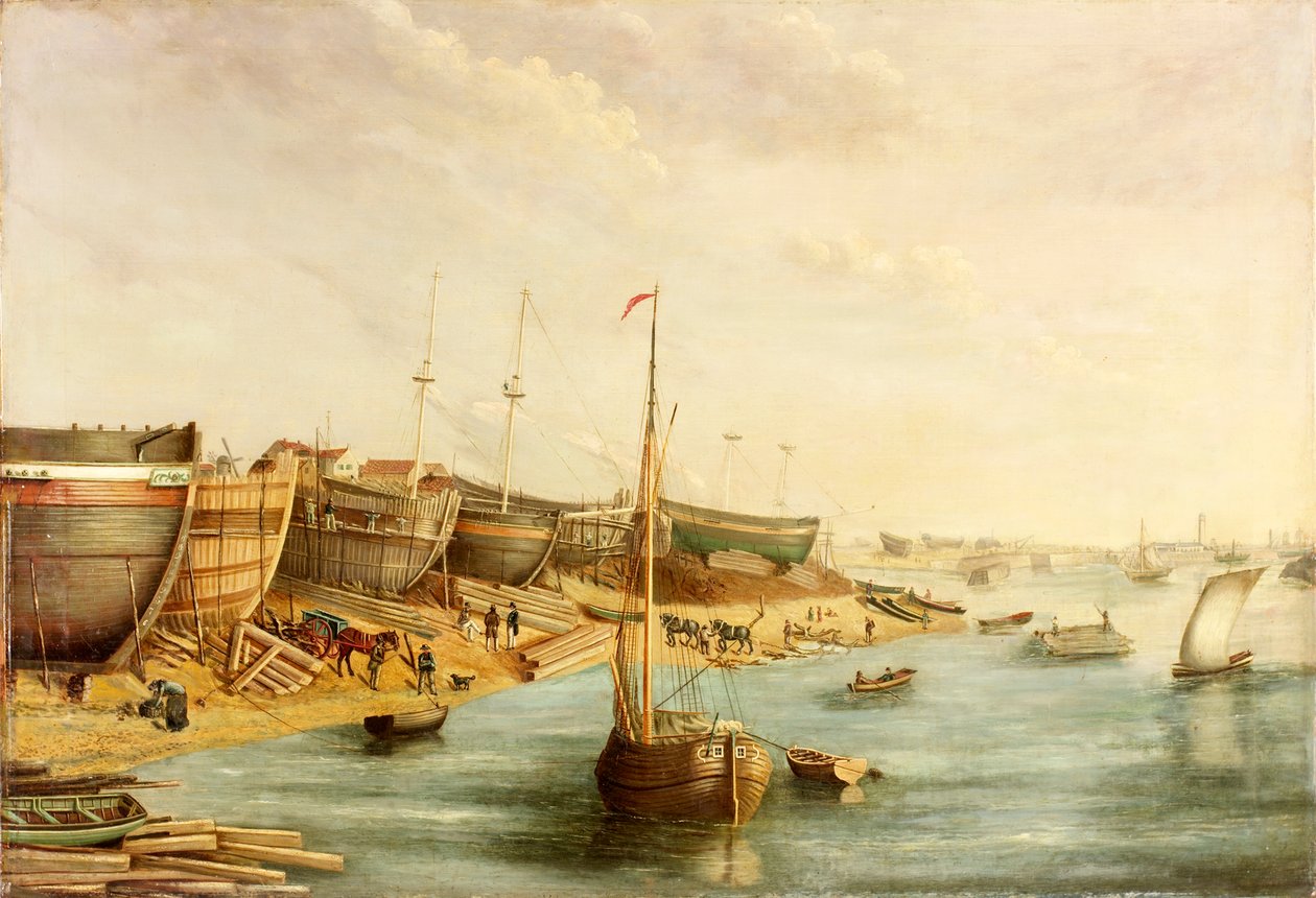 William Piles varv, North Sands, ca 1830 av English School