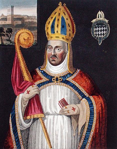 William av Wainfleet (ca 1395-1486), efter en målning i Bodleian Gallery (färg litho) av English School