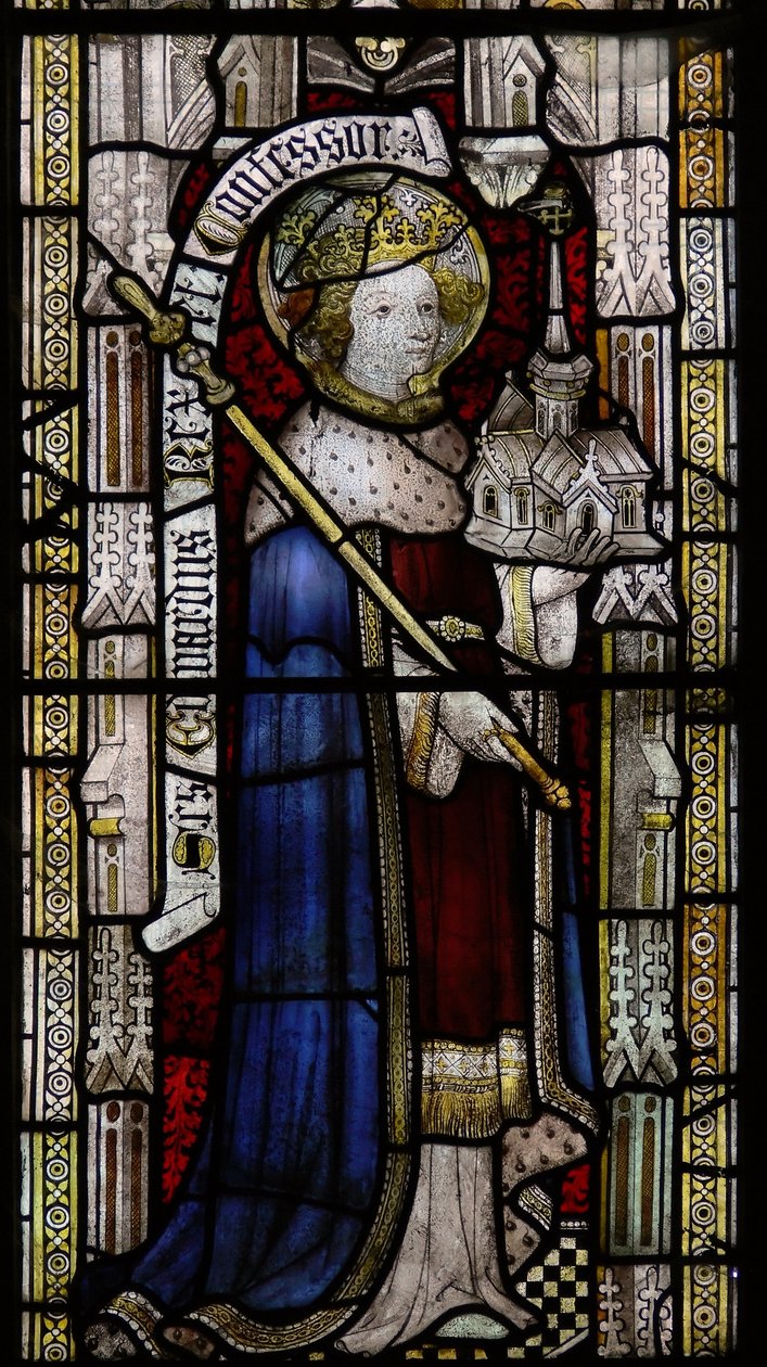 Window Ew föreställande St Ethelbert (felmärkt som Edward the Confessor på 1800-talet!) av English School