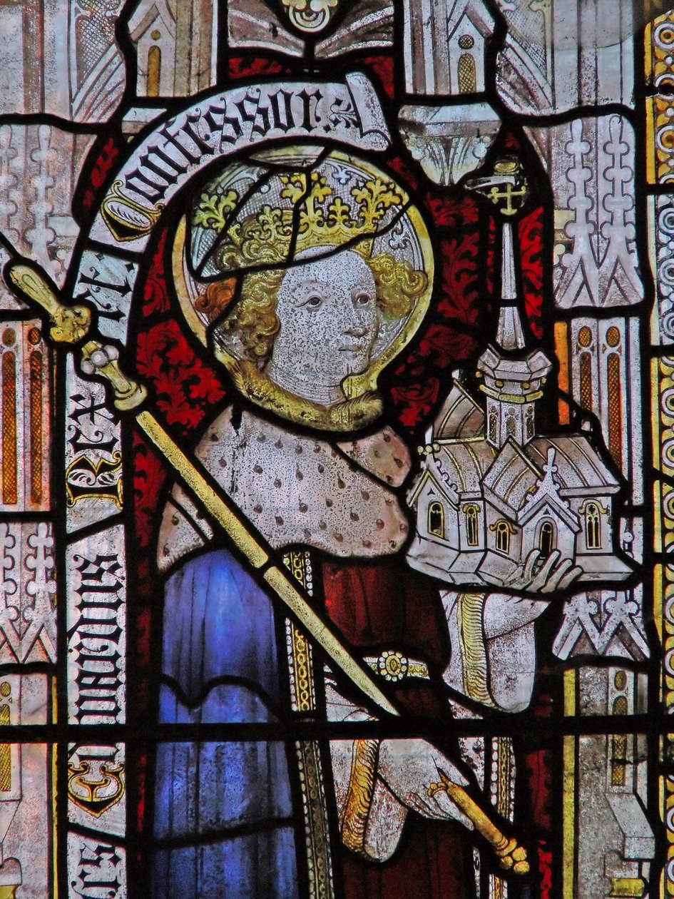 Window Ew föreställande St Ethelbert (felmärkt som Edward the Confessor på 1800-talet!) av English School
