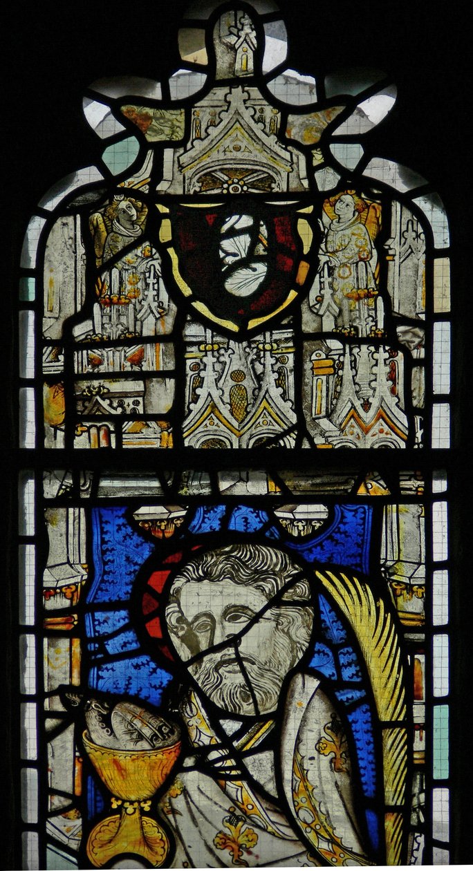 Window Ew som visar vapen av John Kempe eller hans brorson Thomas Kempe av English School