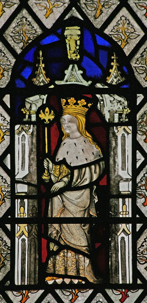Window Sa föreställande en drottning? - Philippa? - eller Henrik VI? av English School