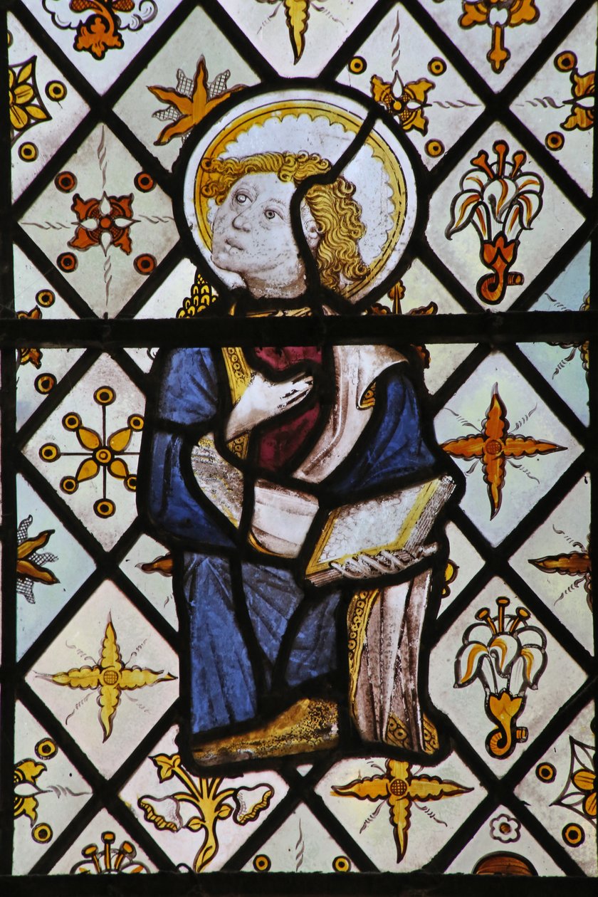 Window St Nectan Chapel Ew föreställande St John från en korsfästelsesscen av English School