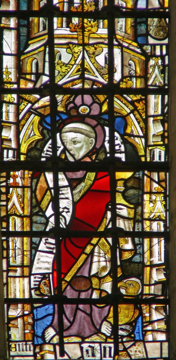 Fönster Ww föreställande en fragmentarisk figur av English School