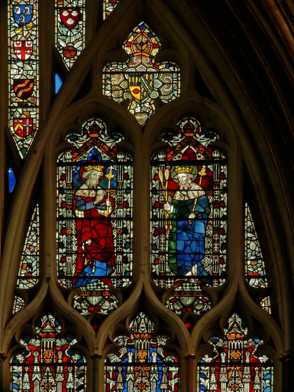 Fönster föreställande Edward the Confessor och kung Edmund av English School