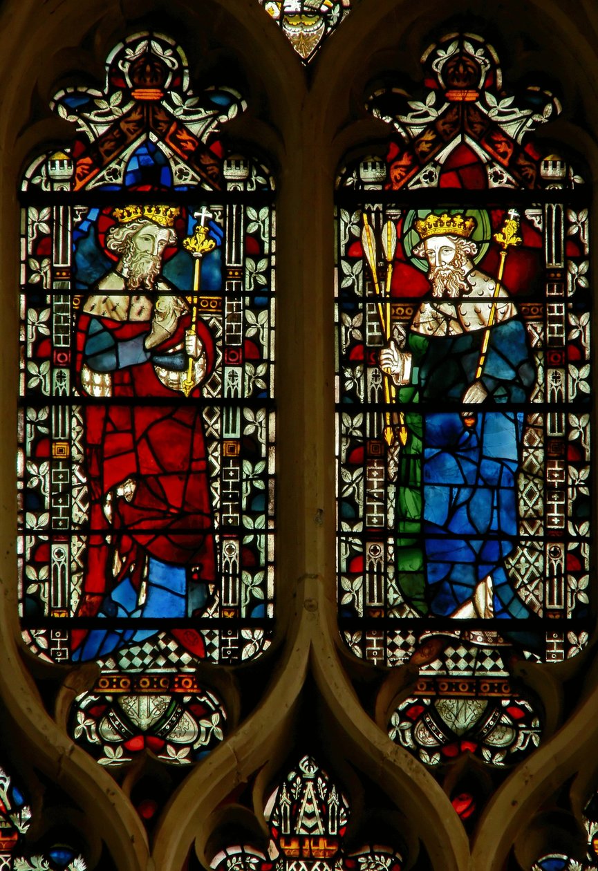 Fönster föreställande Edward the Confessor och kung Edmund av English School
