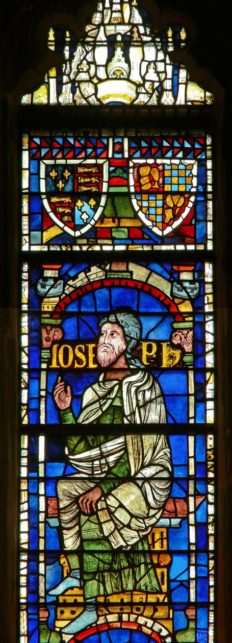 Fönster som visar en genealogisk figur: Joseph av English School