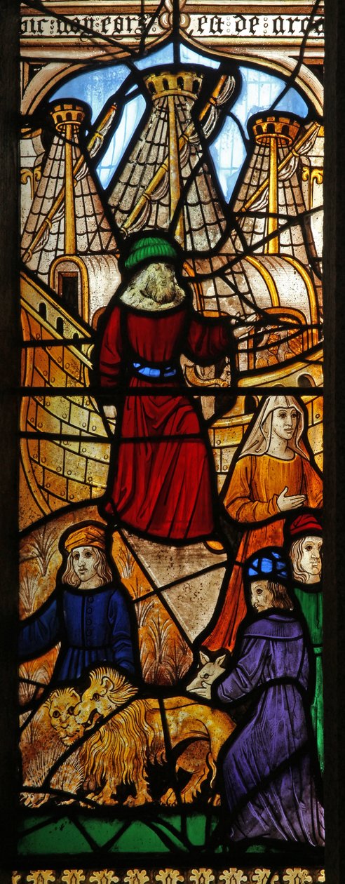 Fönster s2 som visar historien om Noahs ark: lastning av av English School