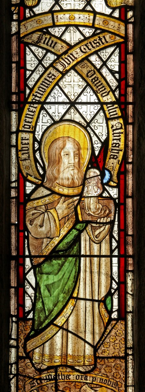 Fönster s5 som visar evangelisten: St Matteus av English School
