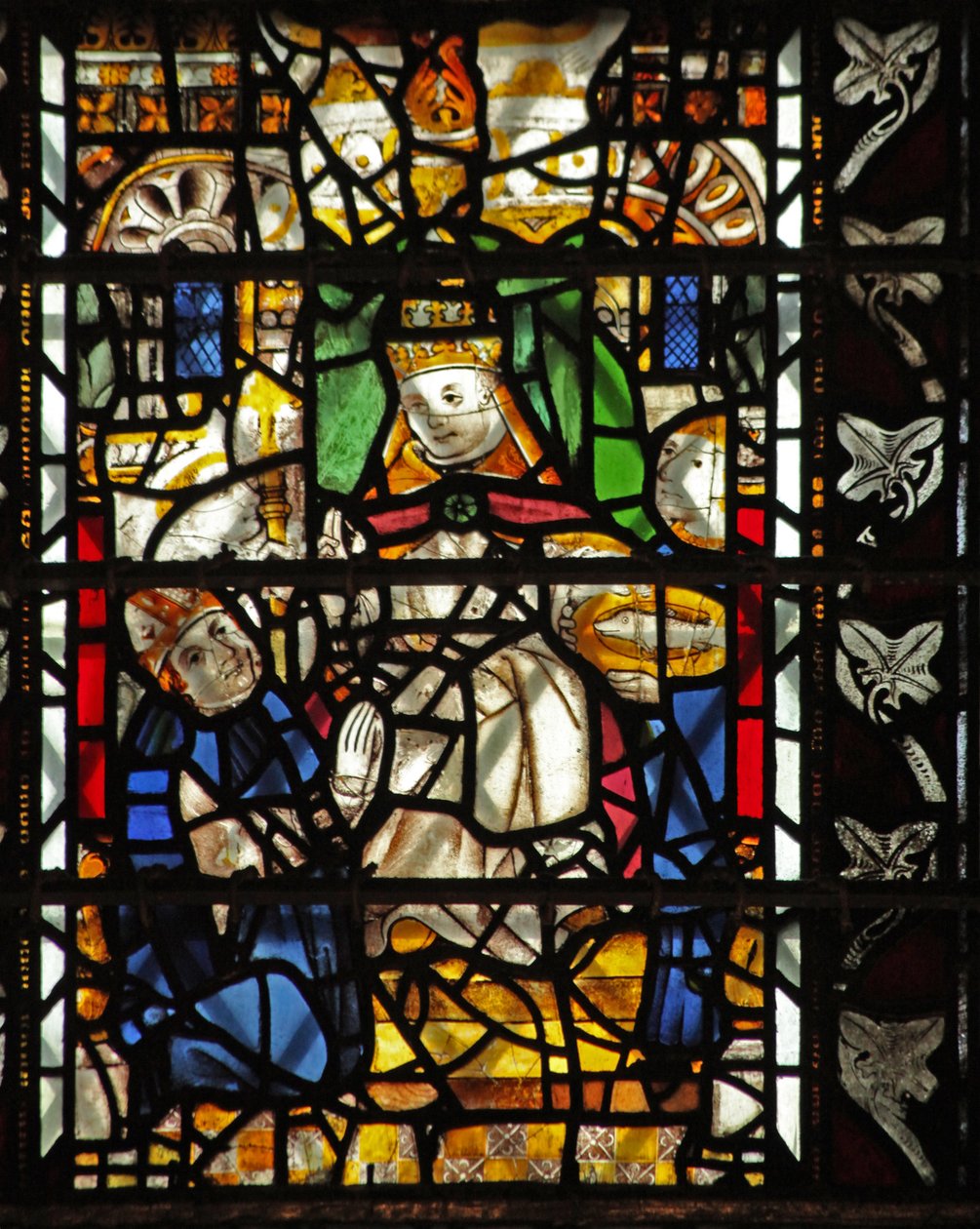 Fönster w58 föreställande St Thomas Becket med påven av English School