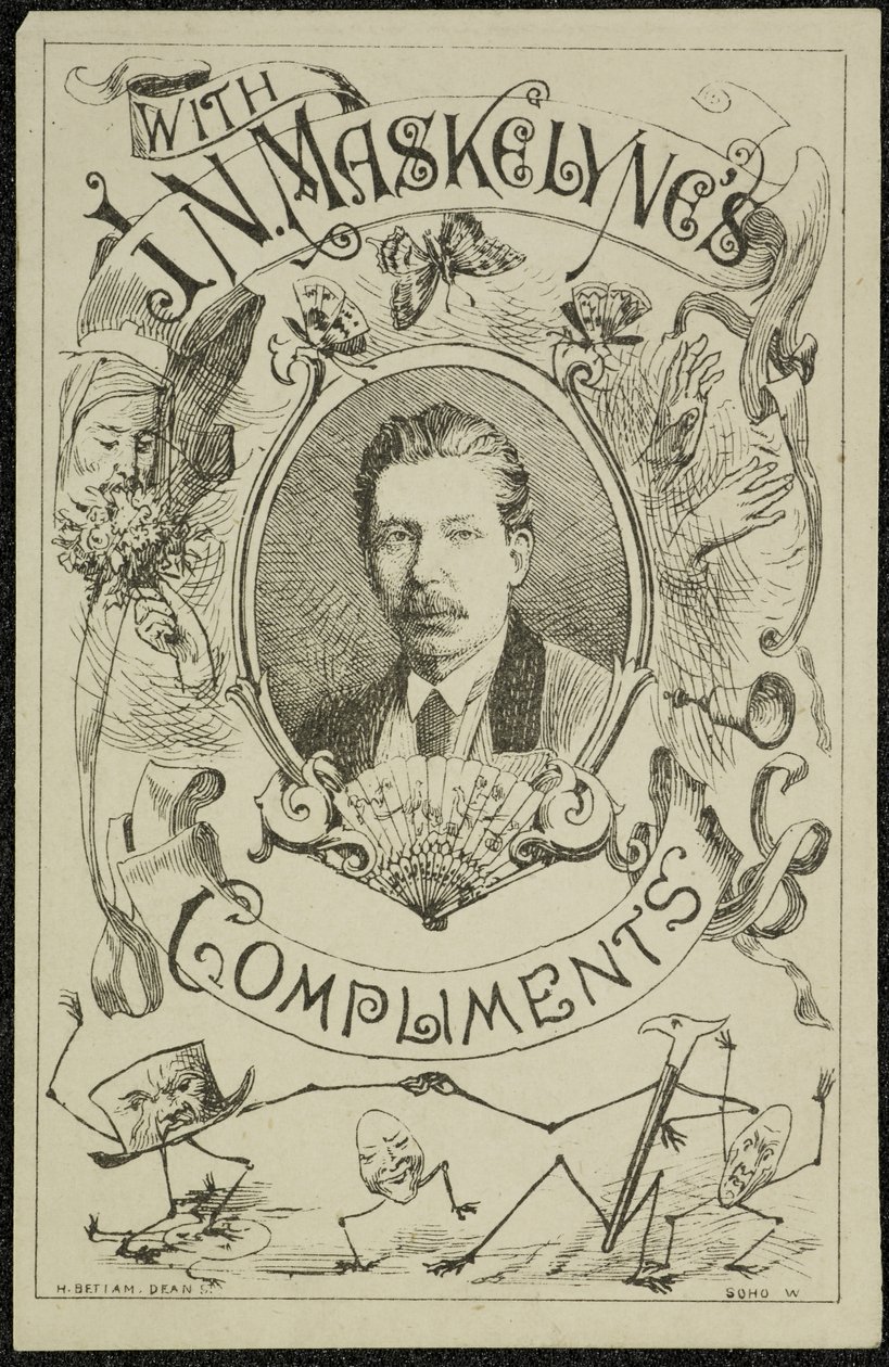 Med J. N. Maskelynes komplimanger, ca 1875 (gravyr) av English School