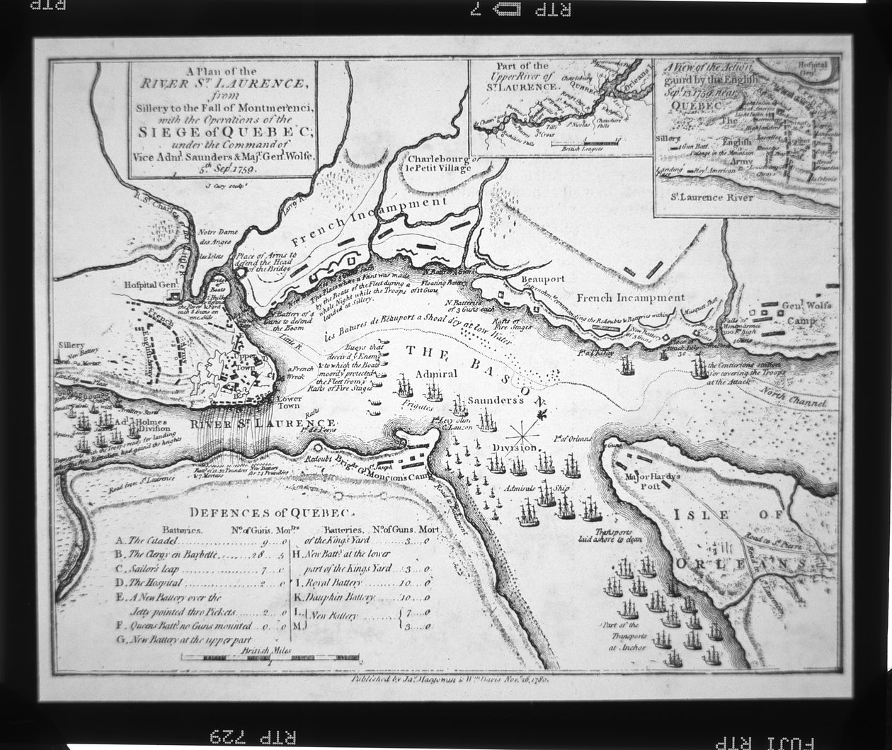 Wolfes plan för belägringen av Quebec 1759 av English School