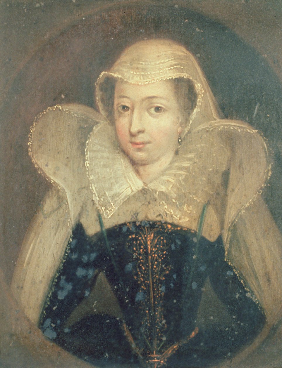Porträtt av Anne Boleyn (1507-35) (tempera på panel) av English School English School