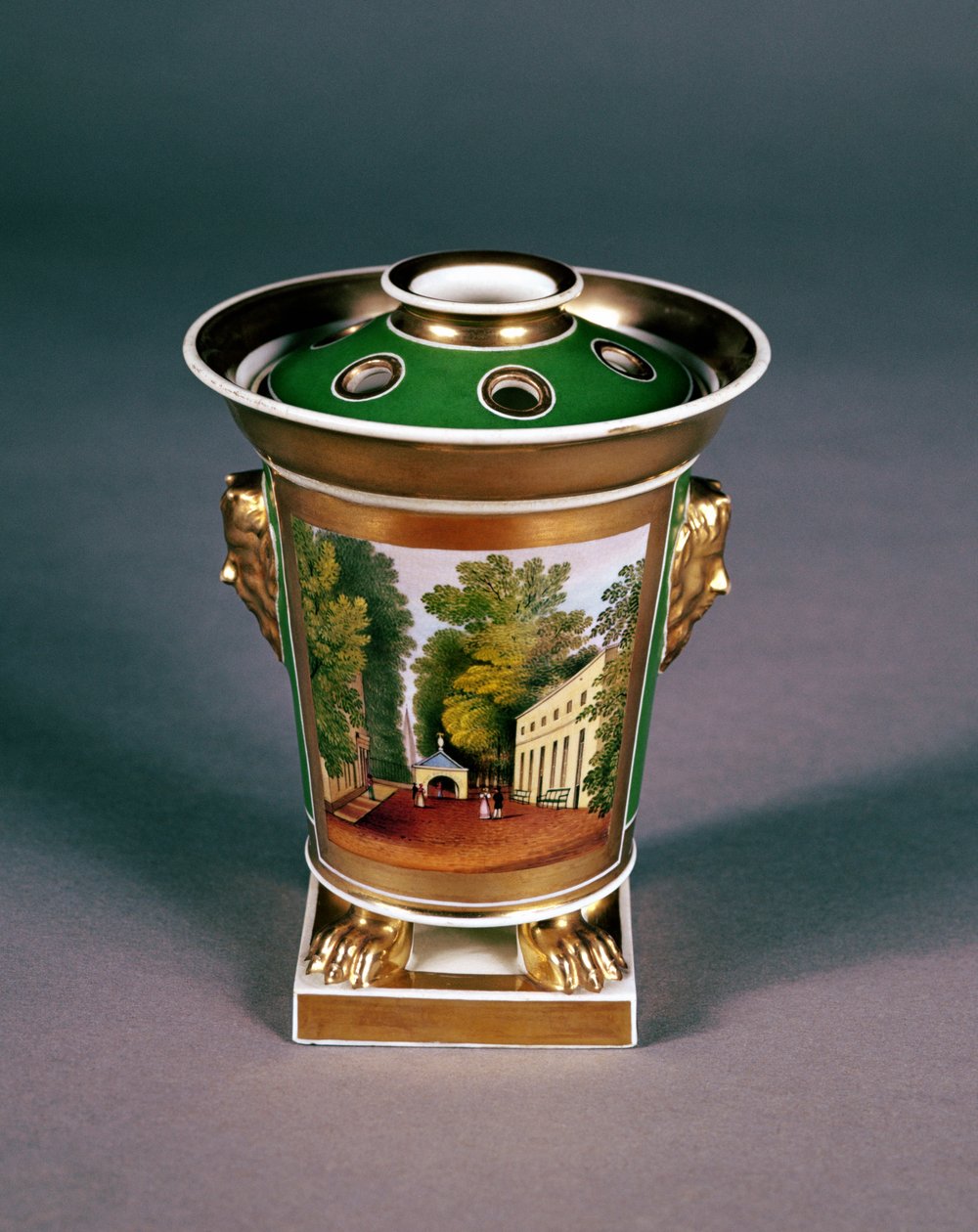 Worcester pot pourri burk med utsikt över Well Walk, Cheltenham (porslin) av English School English School