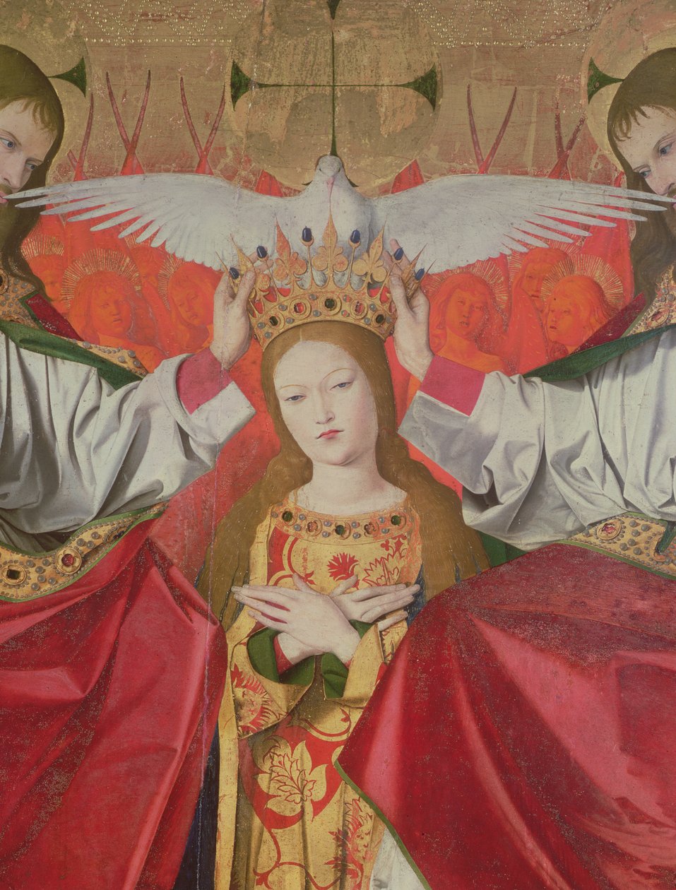 Detalj av Jungfruns kröning, 1453-54 av Enguerrand Quarton