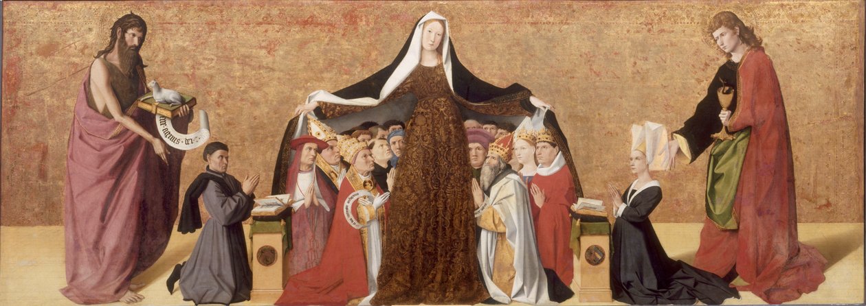 Skyddskappan Madonna från familjen Cadard av Enguerrand Quarton