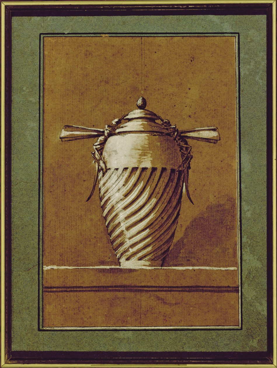 Design för en dekorativ vas, 1764 (penna, bläck och gouache på papper) av Ennemond Alexandre Petitot