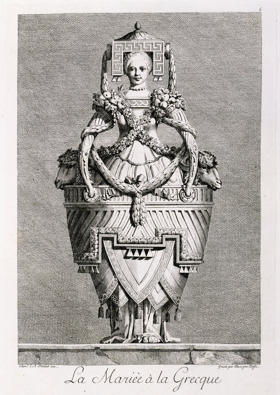 Bruden i grekisk stil, från "Mascarade a la Grecque" av Ennemond Alexandre (after) Petitot