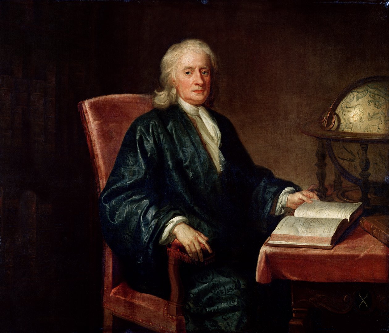 Porträtt av Isaac Newton (1642-1727), ca 1726 av Enoch Seeman