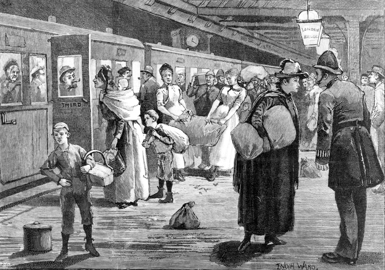 Humlplockare med start från London Bridge järnvägsstation vid midnatt 1891 av Enoch Ward