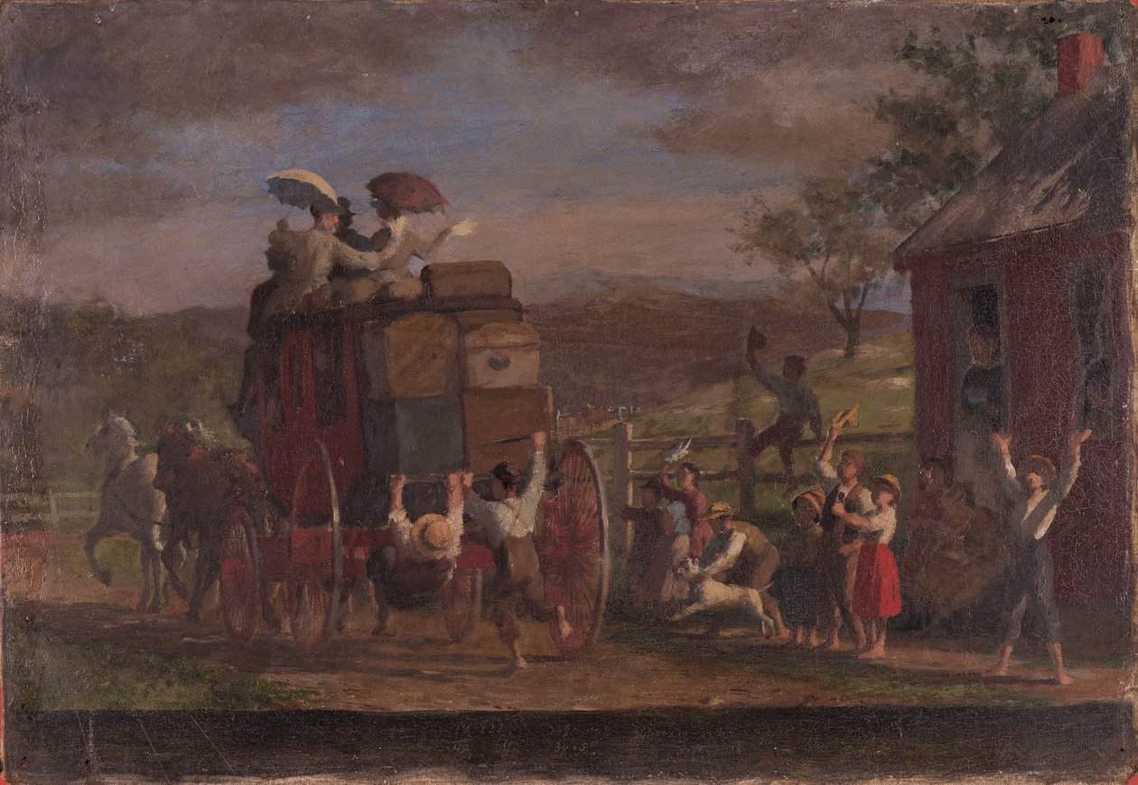 Studie för Pemigewasett Coach, ca 1880-89 av Enoch Wood Perry
