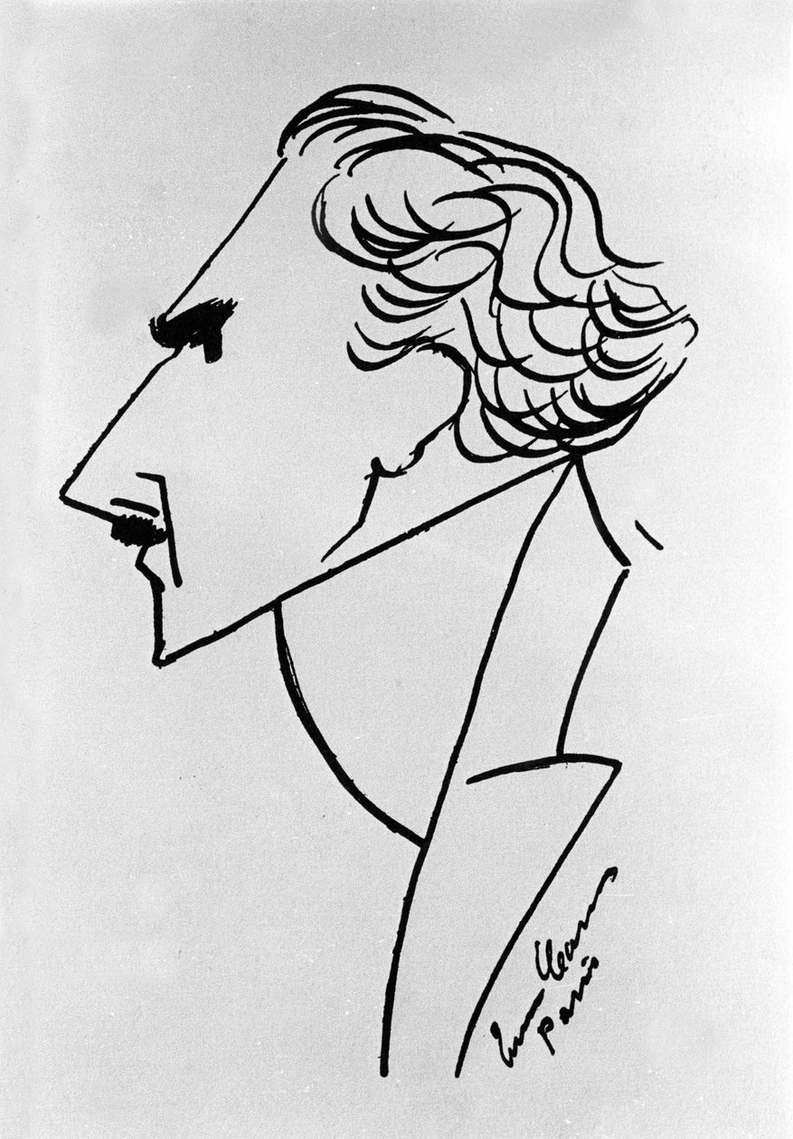 Tecknad film av den italienske dirigenten Arturo Toscanini (1867-1957). Teckning av tenoren Enrico Caruso. 1908 ca. av Enrico Caruso