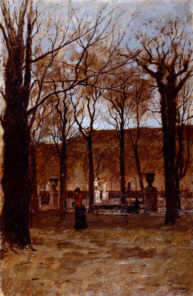 Trädgårdar i Turin, av Enrico Reycend (1855-1928) av Enrico Reycend