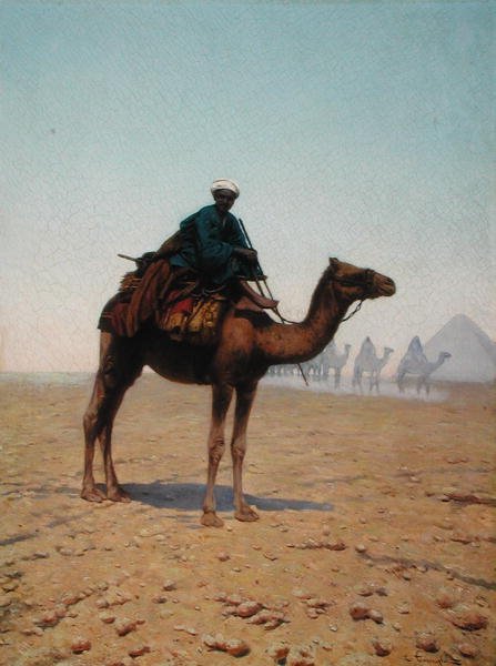 A Caravan Passing a Pyramid, c.1869 (olja på duk) av Enrico Tarenghi