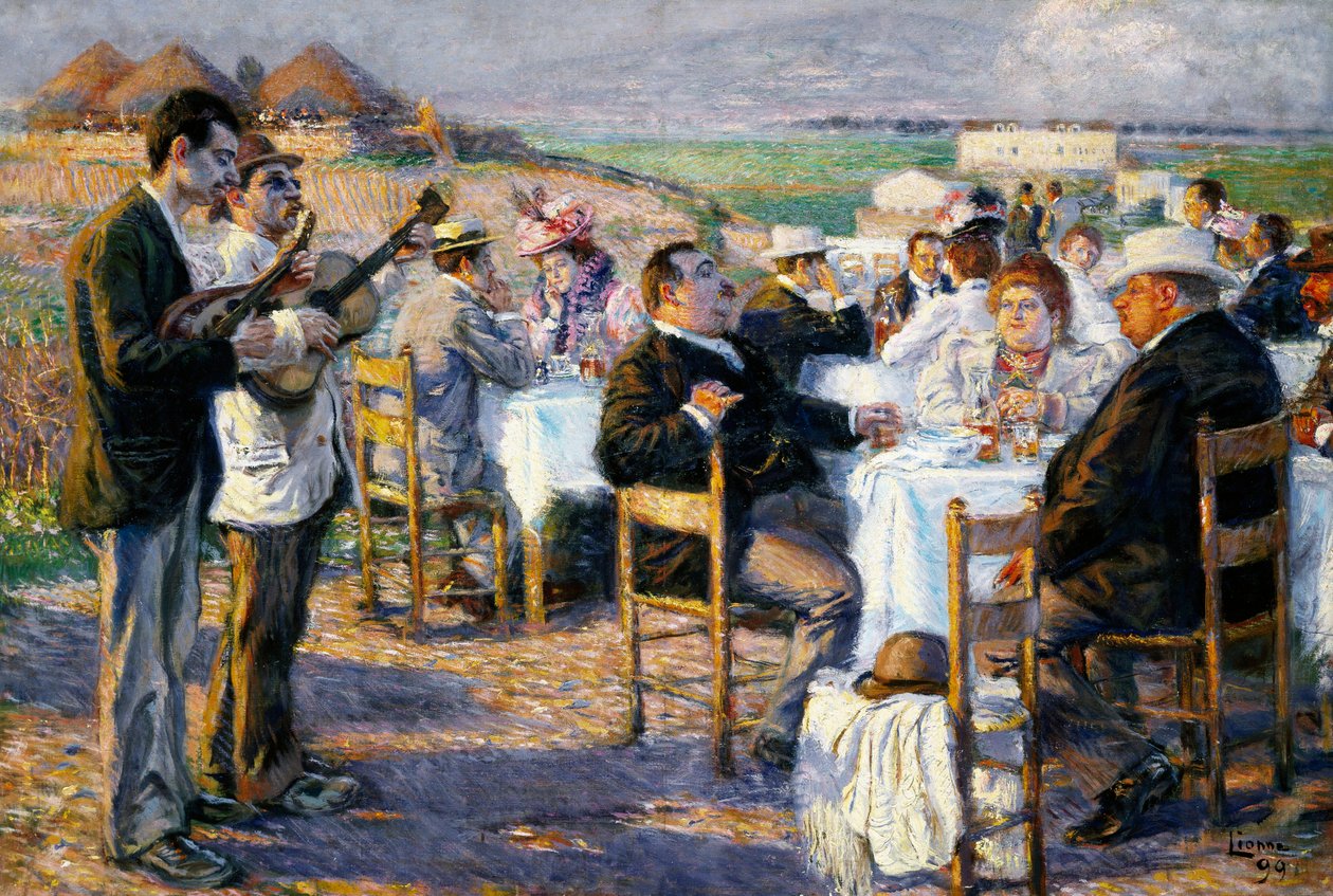 Fett och tunt (1899, olja på duk) av Enrico della Lionne