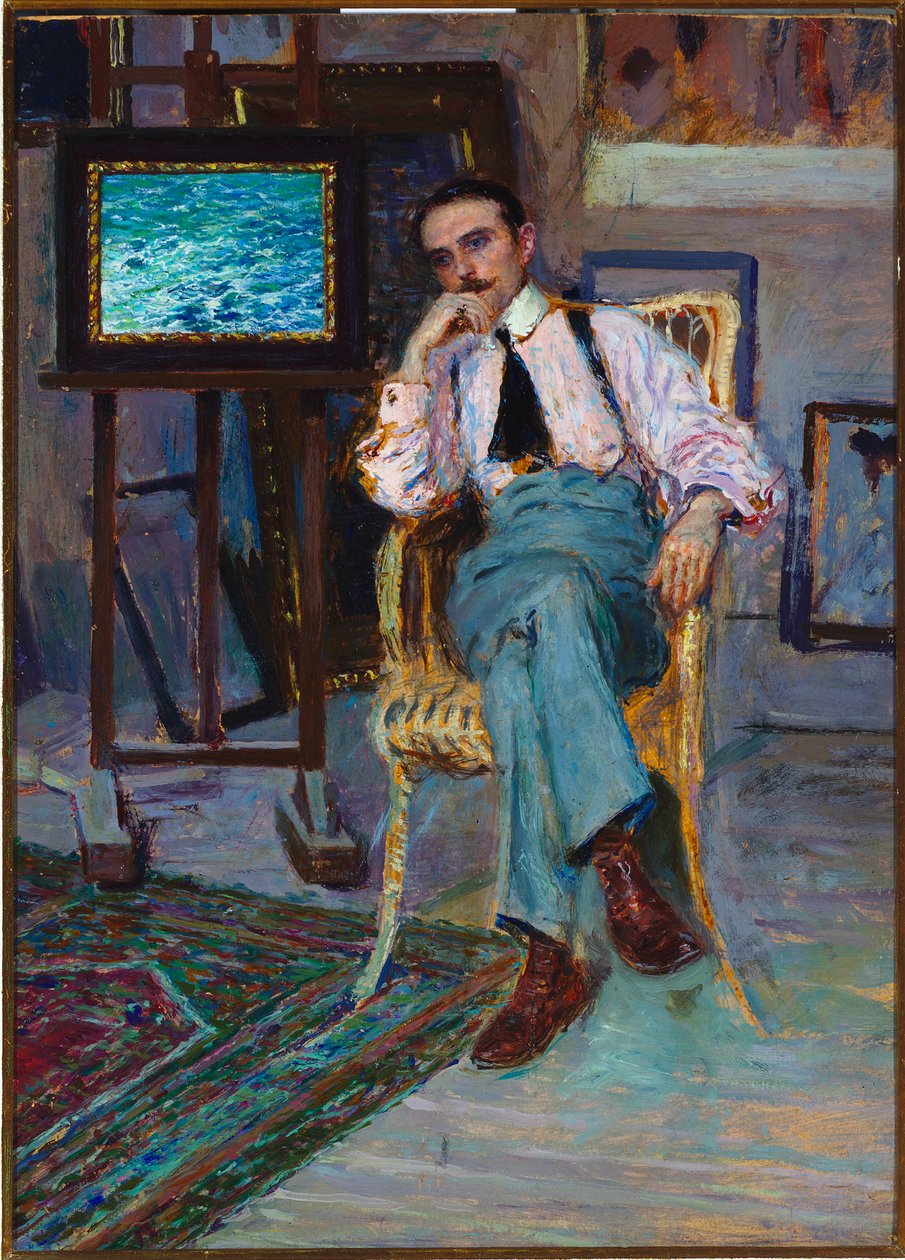 Porträtt av målaren Antonio Discovolo, 1903 av Enrico della Lionne