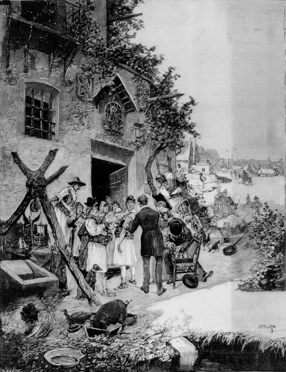 Utförande av en offentlig vaccinering mot kolera i Murcia-området, 1885 (svart foto) av Enrique Atalaya Gonzales