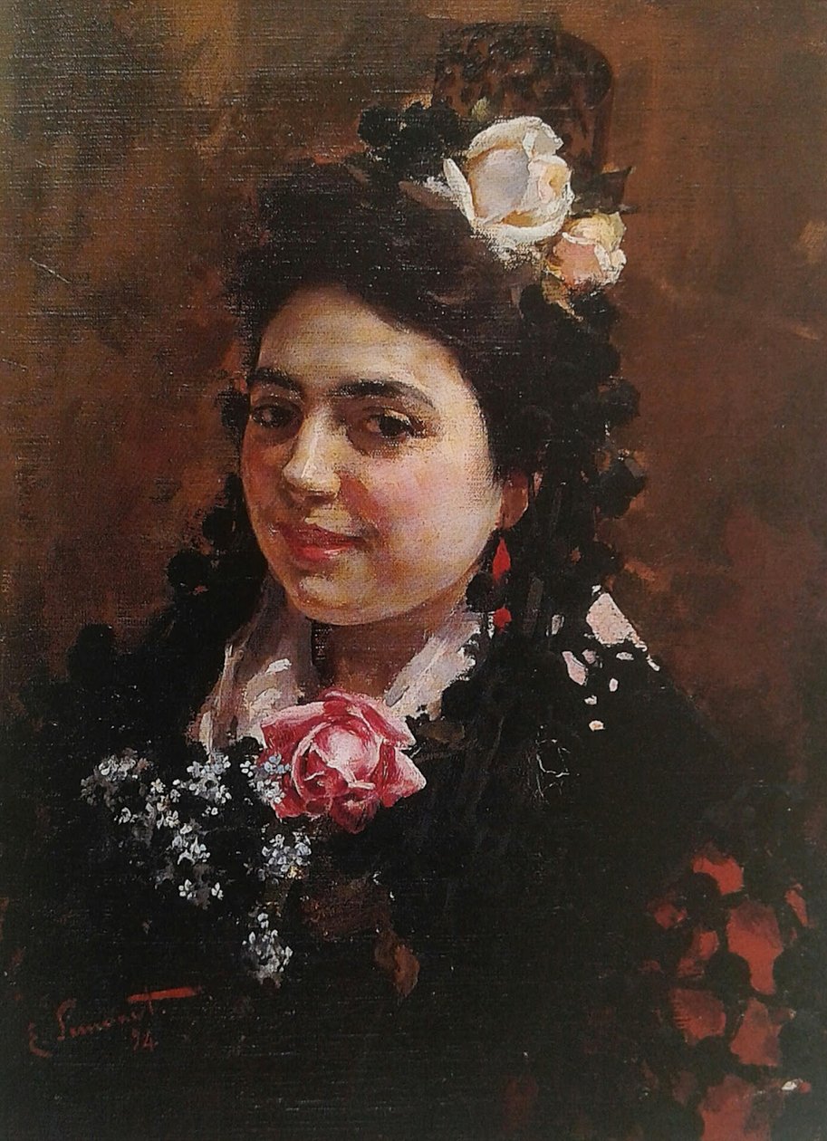  Retrato de Asuncion Castro, esposa del pintorPortrait of Asuncion Castro, wife of the painter av Enrique Simonet