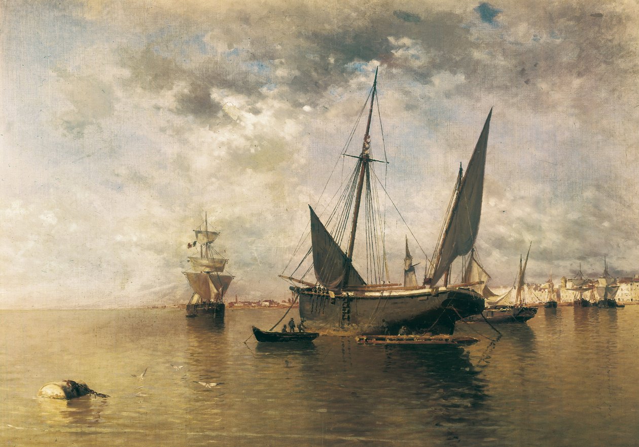 Hamnen i Malaga. 1885 (olja på duk) av Enrique Florido Bernils