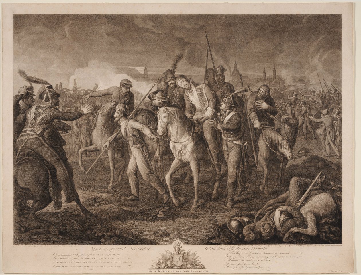 General Aleksey Melissinos död den 26 augusti 1813, 1813 av Ephraim Gottlieb Krüger