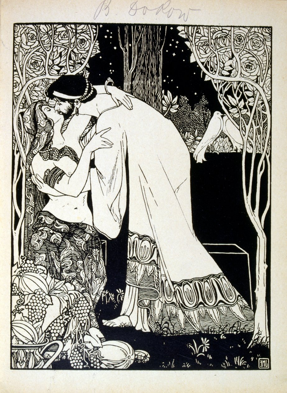 Salomo och Saba, från boken Juda illustrerad av Ephraim Moses Lilien (1874-1925). Lilian anses vara fadern till den sionistiska ikonografin, skapad i Jugendstil (tysk art nouveau) stil. Han illustrerade 
