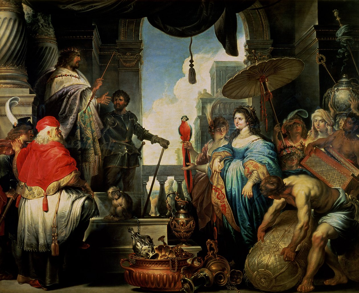 Salomo och drottningen av Saba av Erasmus Quellinus II