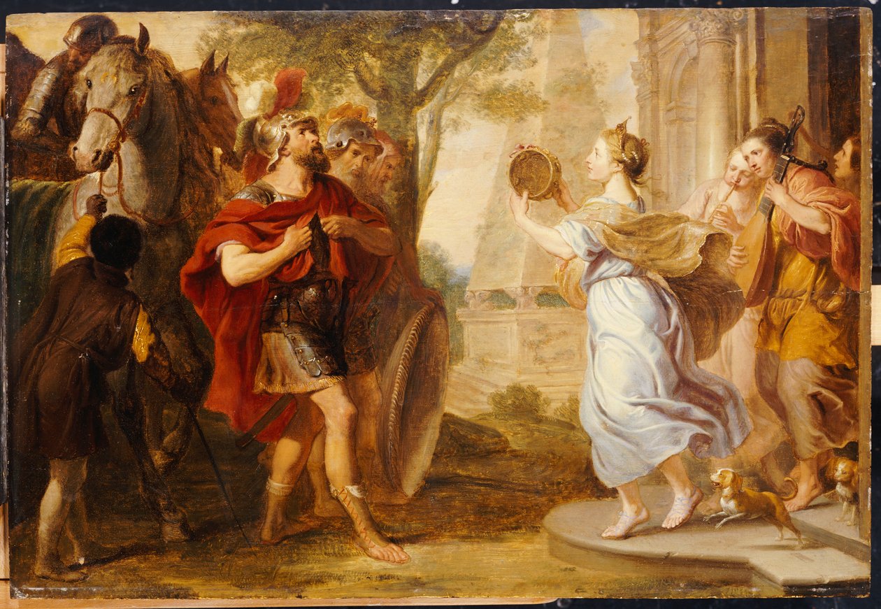 Jepthah hälsade av sin dotter av Erasmus Quellinus