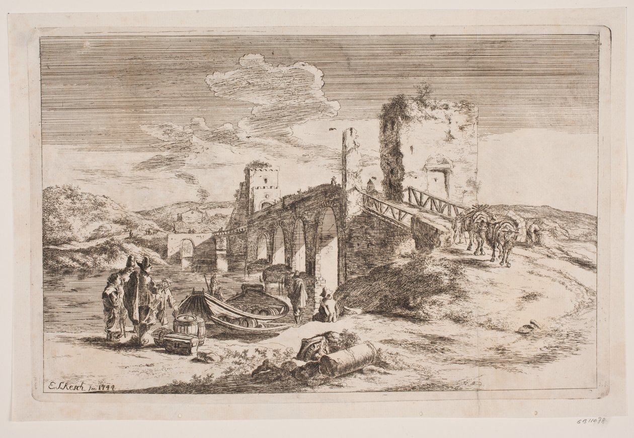 Milvio bron av Erasmus Sigismund Resch