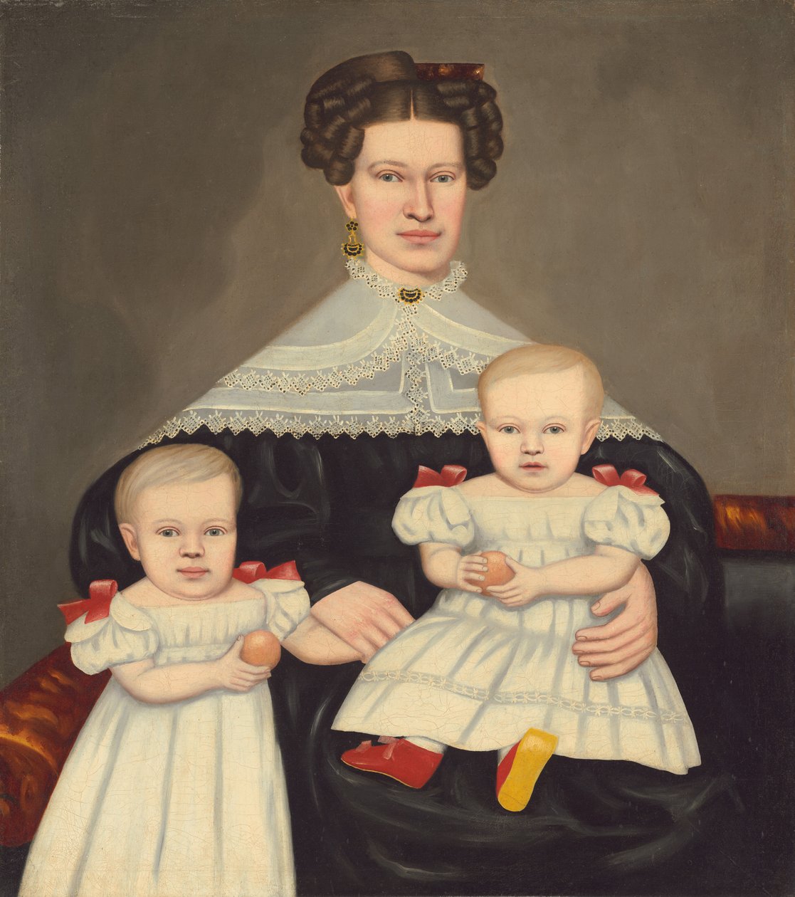 Mrs Paul Smith Palmer och hennes tvillingar av Erastus Salisbury Field