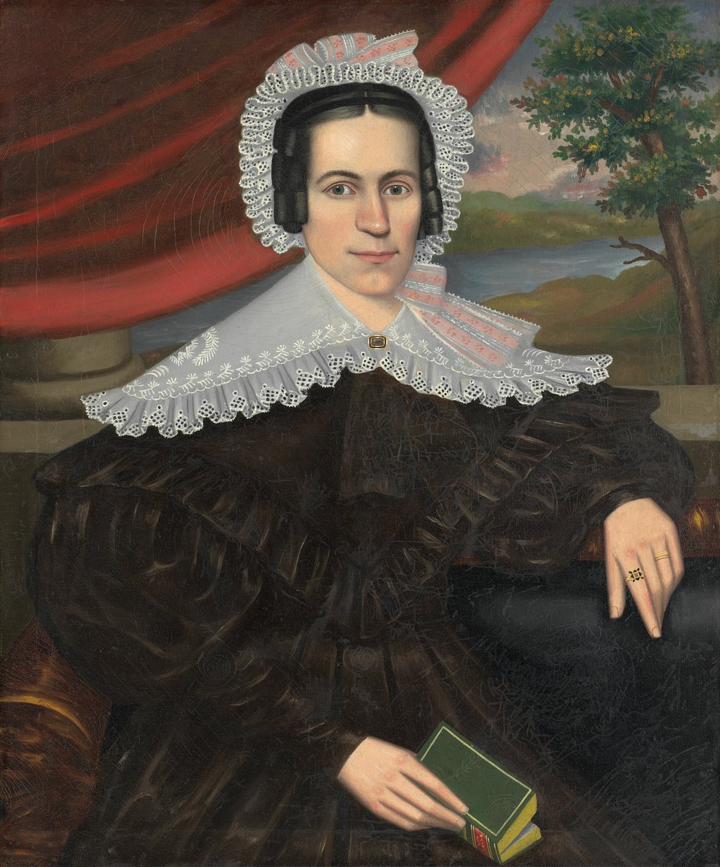 Kvinna med en grön bok (Louisa Gallond Cook) av Erastus Salisbury Field