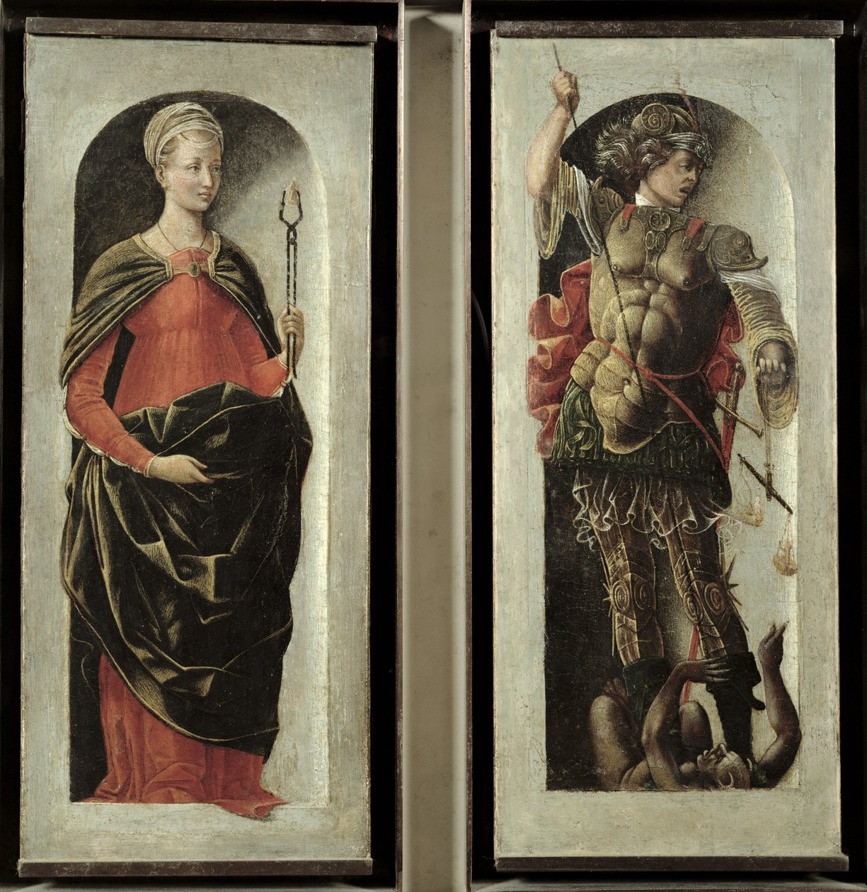 St. Apollonia och St. Mikael, c.1473 av Ercole de Roberti