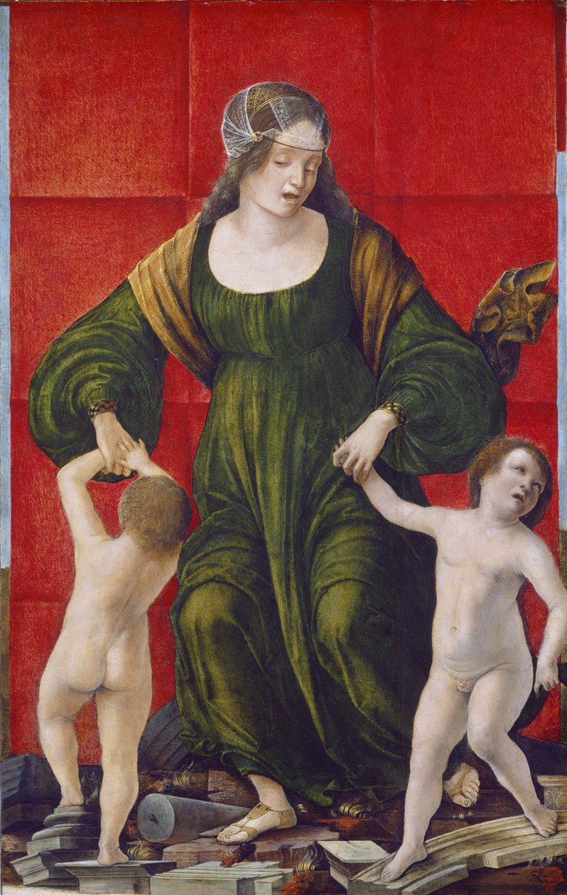 Hustru till Hasdrubal och hennes barn, ca 1490-3 (tempera på poppelpanel) av Ercole de Roberti